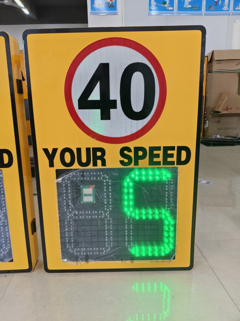 SPEED SIGN 90 X 60CM WITH SOLAR AND BATTERY