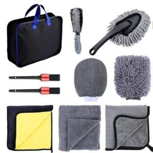 9-Piece Car Detailing Brush Set for Interior and Exterior Cleaning