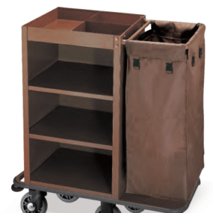 Hotel Laundry Linen Trolley – Heavy Duty Stainless Steel Housekeeping Cart with Lockable Wheels