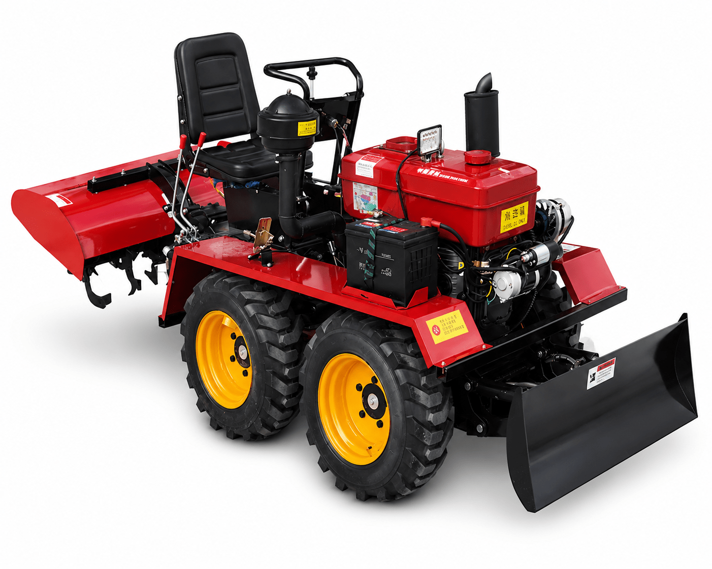 35HP Mini Crawler Tractor with Rotary Tiller & Bulldozer Blade for Sale | Agricultural Farm & Orchard Machine