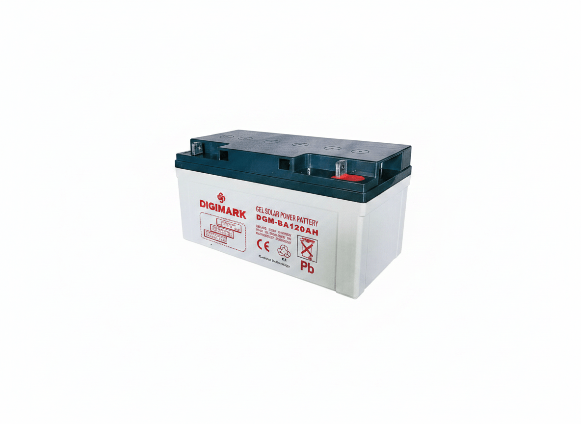 Digimark DGMBA120AH 12V 120Ah Solar GEL Battery – Deep Cycle Maintenance-Free Energy Storage for Solar, UPS & Inverter Systems