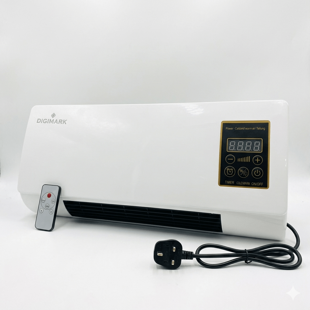 Digimark DGMF0968 2000W Wall Mounted Fan Heater | Electric Heater with Thermostat & Safety Features