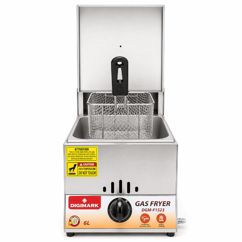 Digimark DGMF1523 6L Gas Fryer – Stainless Steel Commercial Fryer