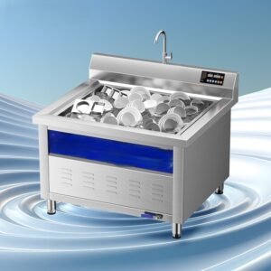 Commercial Stainless Steel Dishwasher – High Temperature Sterilization with Touchscreen Control