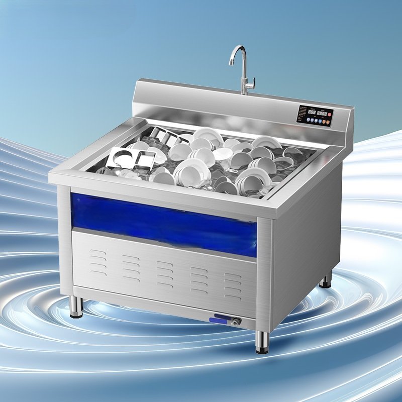 Commercial Stainless Steel Dishwasher – High Temperature Sterilization with Touchscreen Control