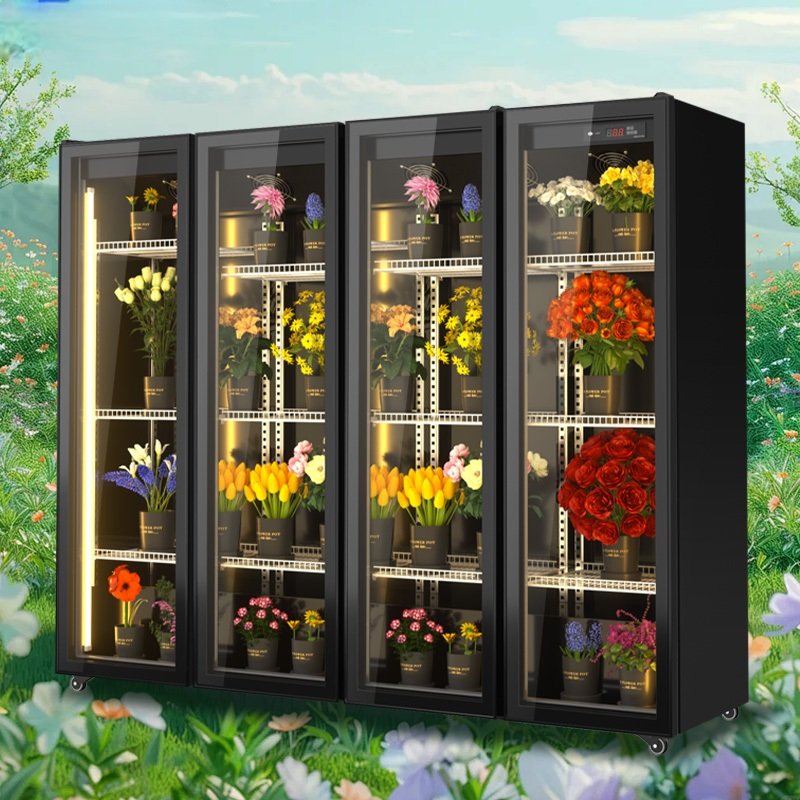Premium Floral Display Fridge – 4 Door