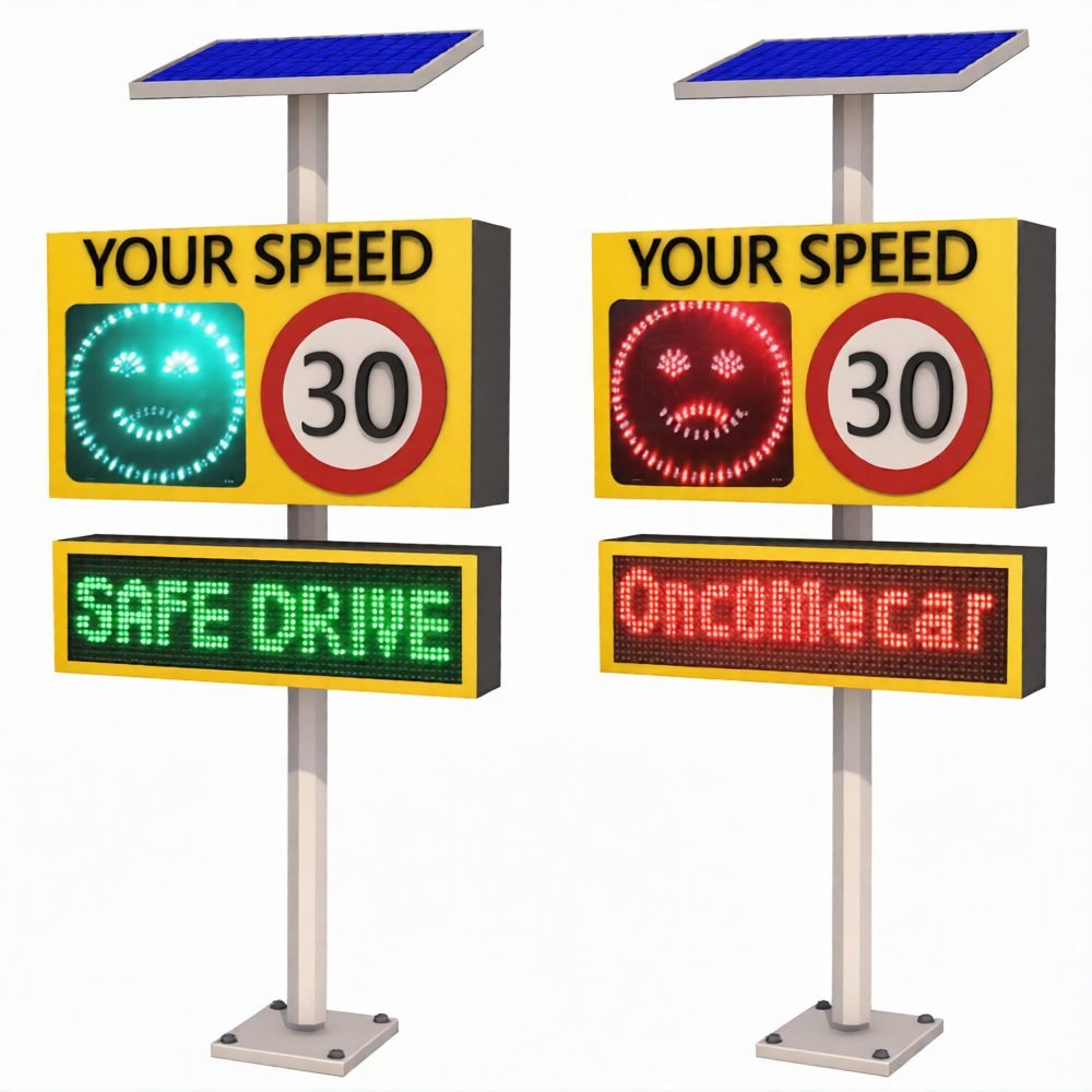 Solar-Powered Radar Speed Feedback LED Display Sign
