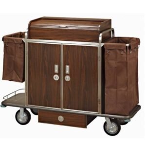 Multi-Function Janitorial Service Cart with Storage Compartments