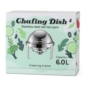 Stainless Steel Round Chafing Dish (6.0L) – Roll-Top