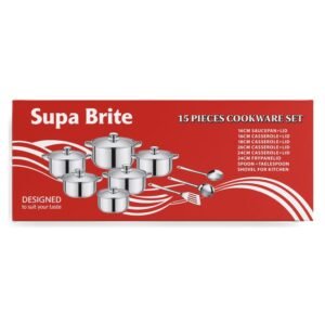 Supa Brite 15-Piece Stainless Steel Cookware Set