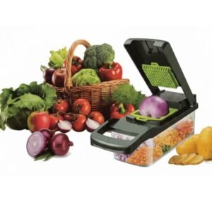 Multi-Function Vegetable Chopper & Dicer – Manual Food Slicer with Container