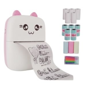 Portable Mini Thermal Printer – Wireless Bluetooth Pocket Printer (Inkless)