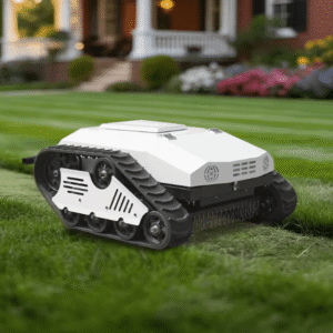 Intelligent Remote Control Tracked Robotic Lawn Mower