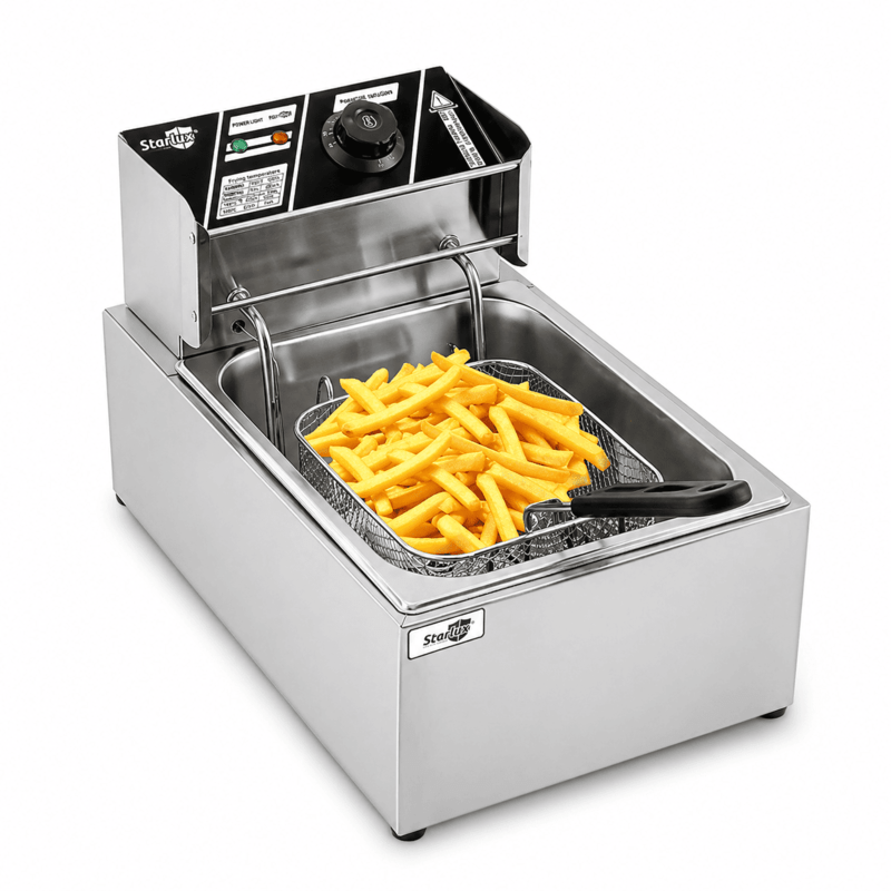 Starlux SL23001 Commercial Deep Fryer – Heavy Duty Electric Fryer for Crispy Chips, Chicken & Fast Food (High Capacity)