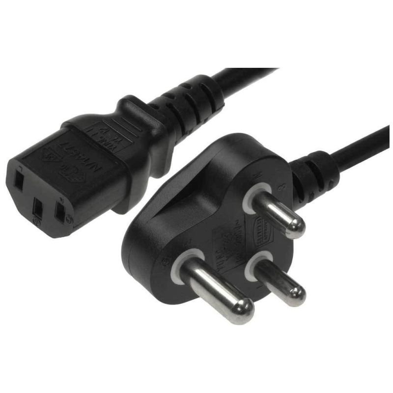 2 Meter 3-Pin Power Cable – Kettle Cord for PCs & Monitors