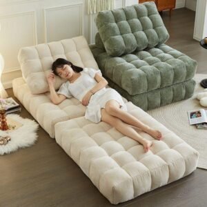 Living Bed Chair Style Room Sofa, Extendable Back Seat, Movable