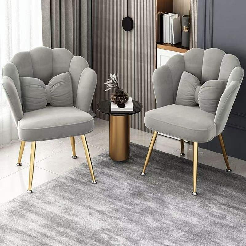 Luxury Makeup Home Bedroom Chair Stool Plush Casual Armchair Light
