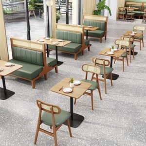 Booth & Bench Seating Set with Dining Table