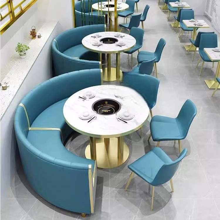 Commercial Booth Seating Set with Fixed Table
