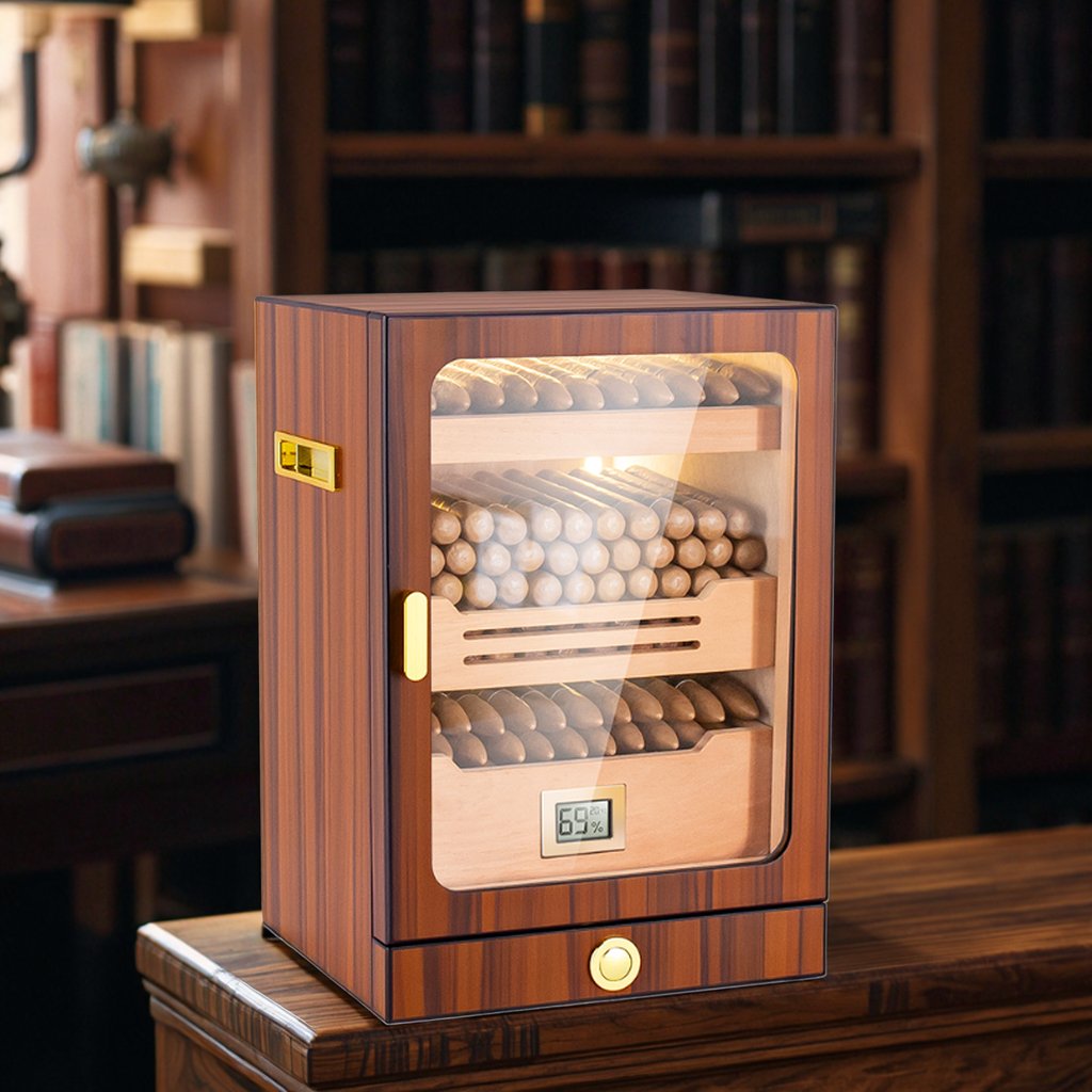Luxury Portable LED Light Cigar Humidor