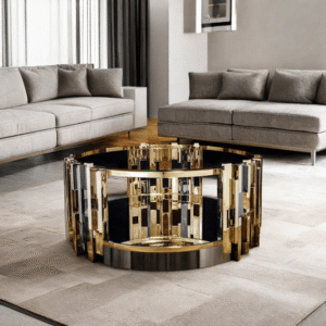 Luxury Modern Stainless Steel Glass Home Hotel Living Table