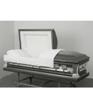 American Style Wooden Coffin with Premium White Velvet Interior