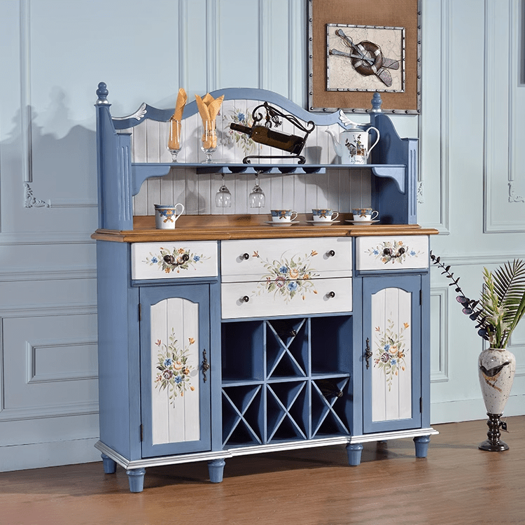 Wood Art Design Furniture Solid Retro Carved Porch Cabinets Decorative