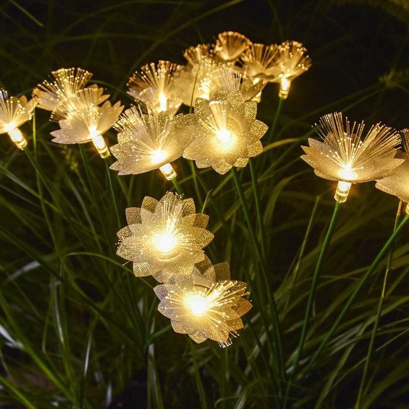 Solar LED Ground Plug Light Flower Design