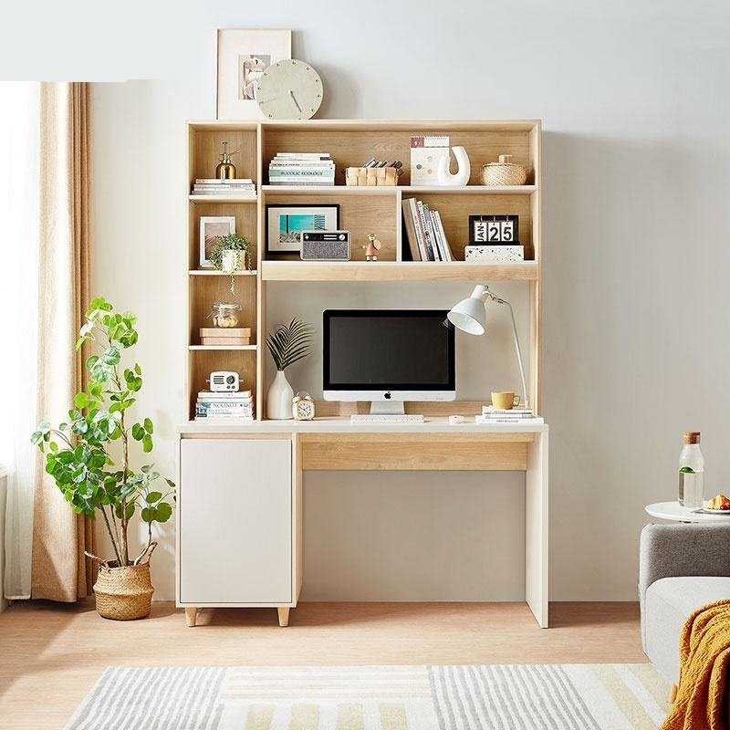 Computer Table Study Desk With Storage Shelves