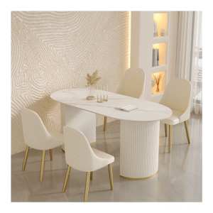 Leather Table with Seating for 4 or 6