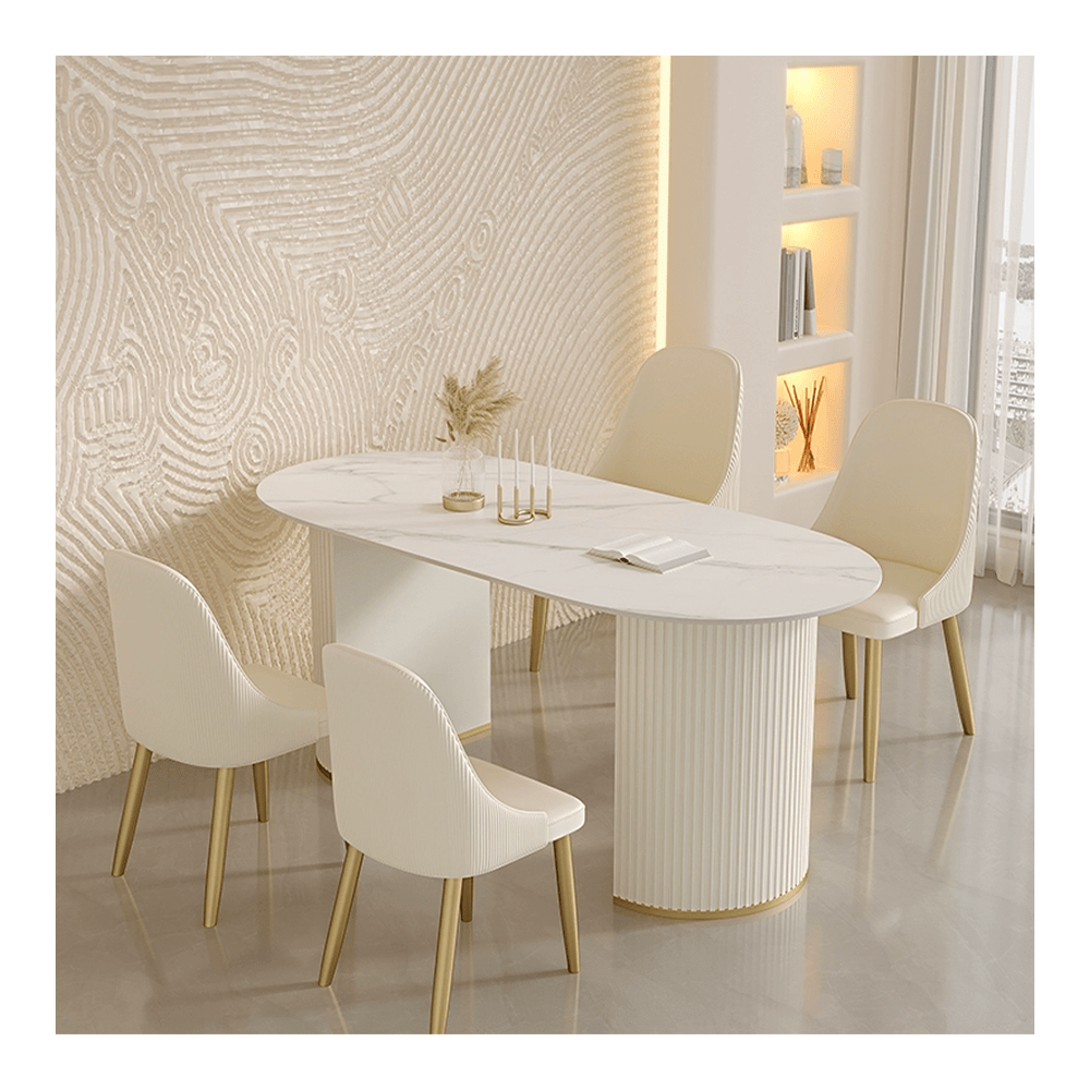 Leather Table with Seating for 4 or 6