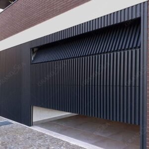 Modern Grille Black Aluminium Garage Door 2.4m L x 4.8m w