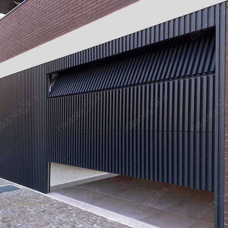 Modern Grille Black Aluminium Garage Door 2.4m L x 4.8m w