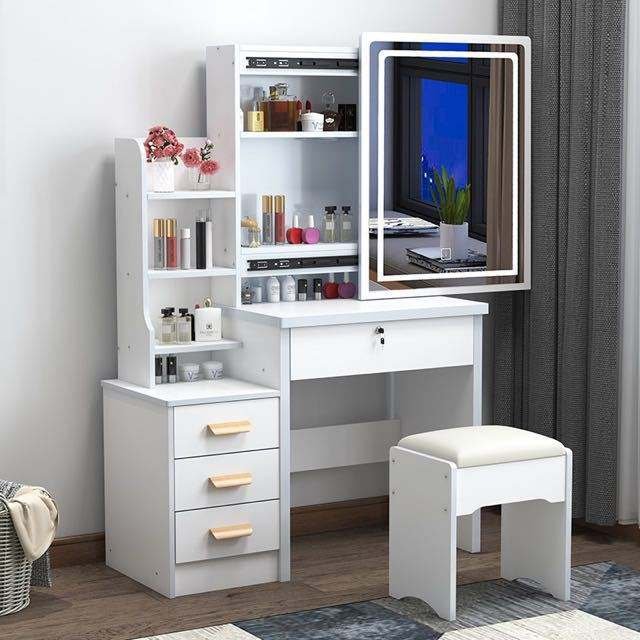 Sliding Mirror Makeup Vanity