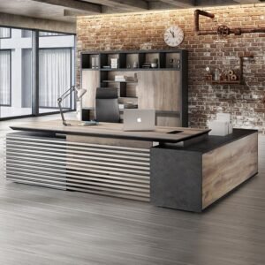 Industrial Loft-Style Melamine Office Desk