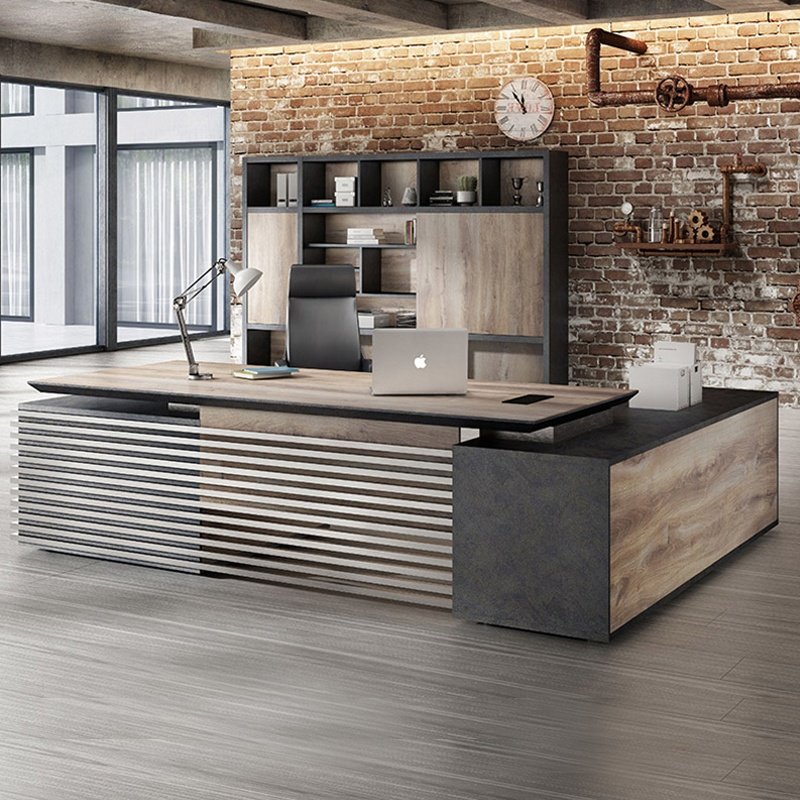 Industrial Loft-Style Melamine Office Desk