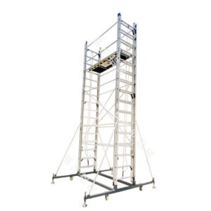 Set Ladder Scaffold Aluminium Mobile Easy Wheels Scaffolding Telescopic Each