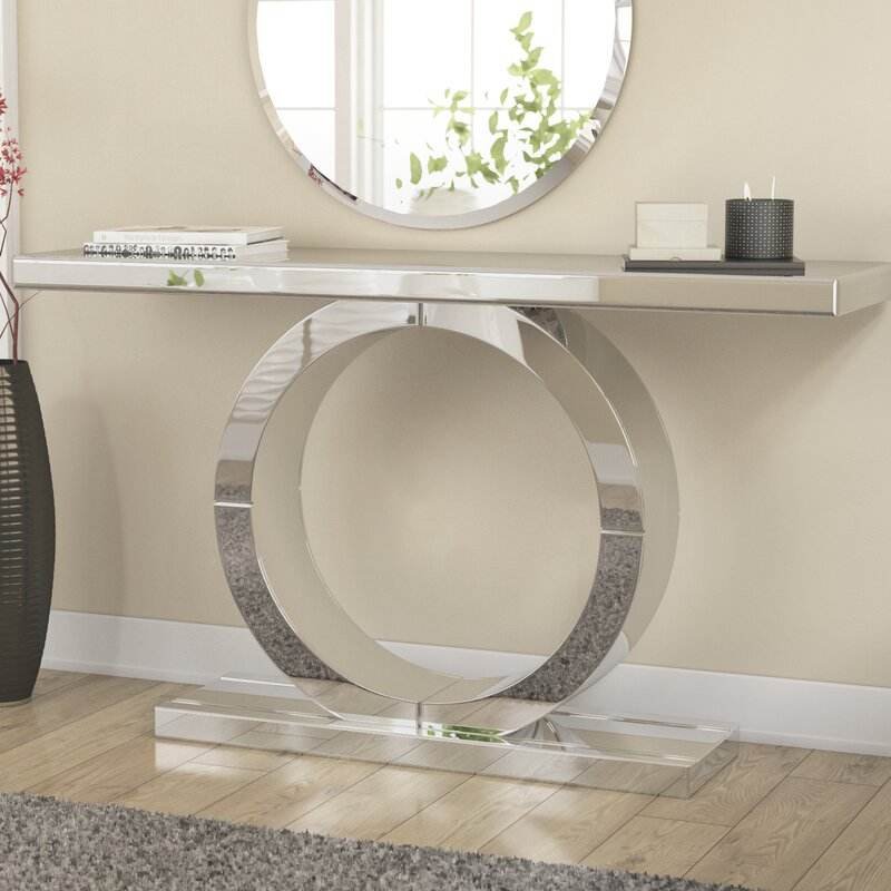Modern Home Hotel Console Table Mirrored Accent Hallway Furniture
