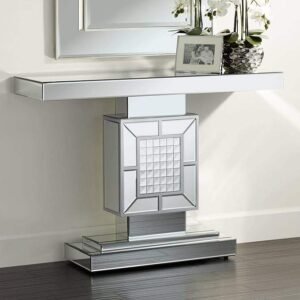 Modern Glass Living Home Bedroom Office Console Table Glam Mirrored