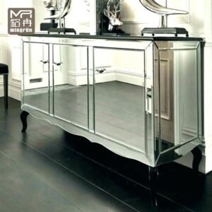 Living Mirror Console Table Cabinet Fashional Room Doors Mirrored Dining