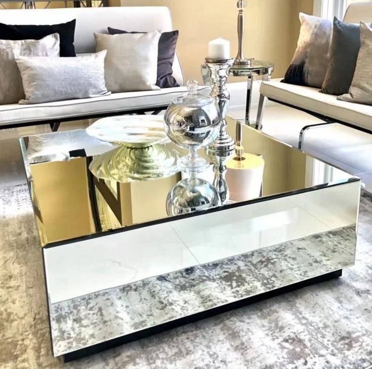 Home Hotel Table Style Squared Low Height Center Sparkle