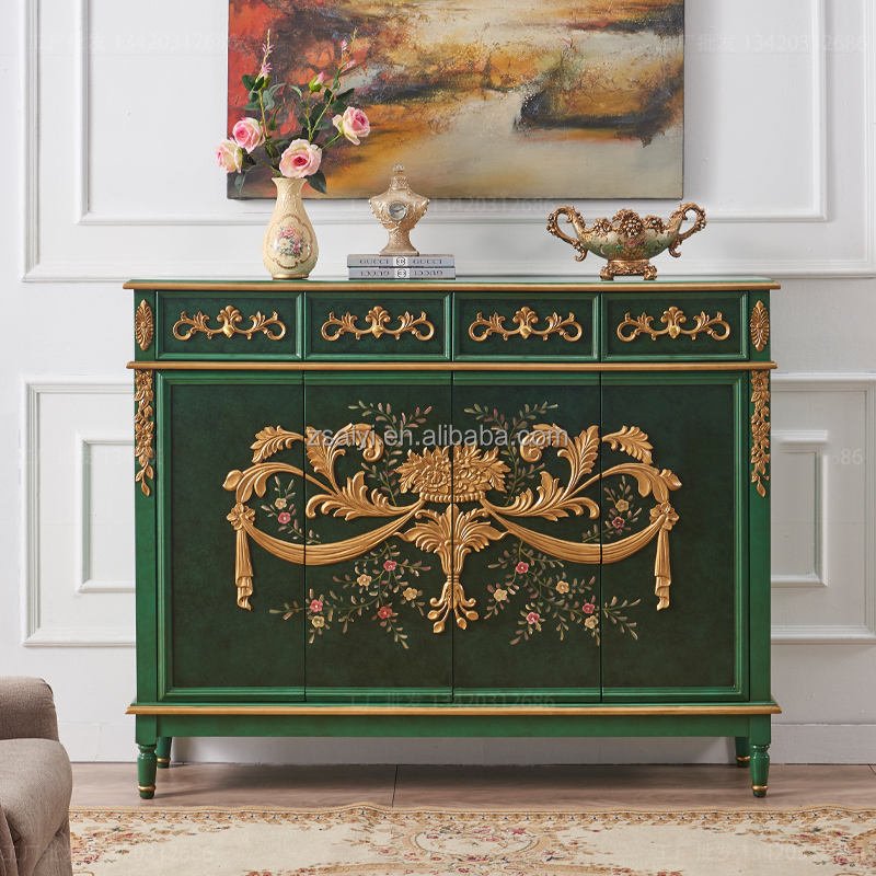 Luxury Wood Living Cabinet Wholesale Light Room Cabinets Retro Solid