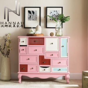 Bedroom Cabinet Drawers Dresser Pink Princess Wardrobe Girls Antique