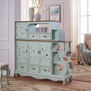 Wood Living Room Mdf Solid Furniture Drawers Durable Retro Painted