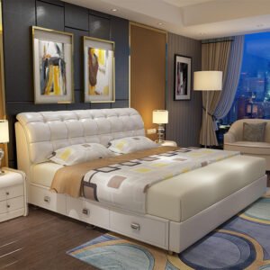 Luxury Modern Leather Bed Double 1.8m King Size