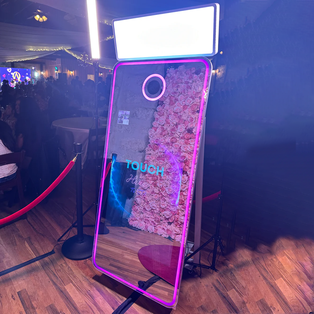 Interactive Digital Mirror Photo Booth with Touchscreen Display