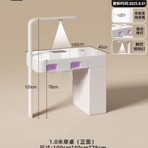 Modern Luxury White Salon Styling Station with Drying Hood and Workstations