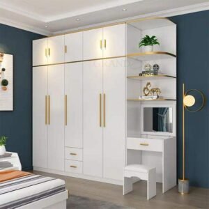 White Cupboard Dressing Table Combination