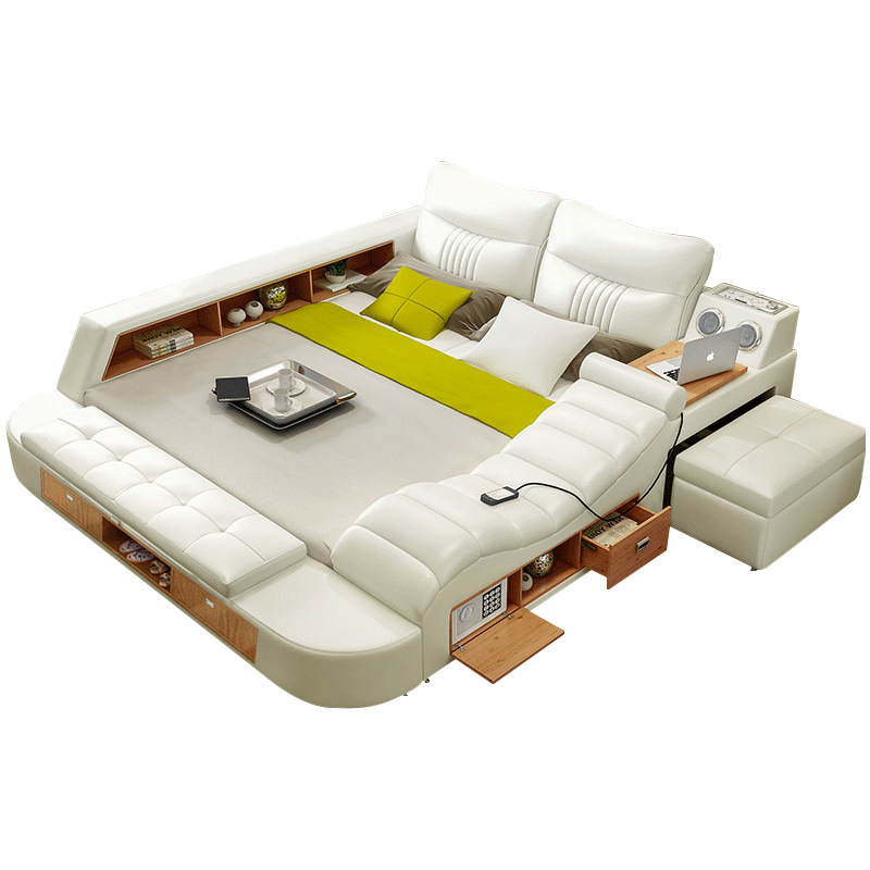 Luxury Smart Functional King Size Queen Headboard Beds