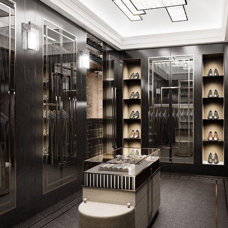 Sliding Mirror Glass Walk In Closet ( Full Set )